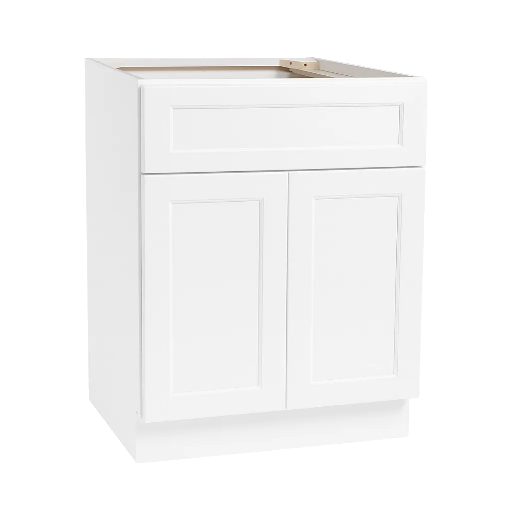 Vita Cabinetry Sink Base (SB24, SB27, SB30) — 5/8″ Grade A plywood construction, dovetail drawers, soft-close hardware